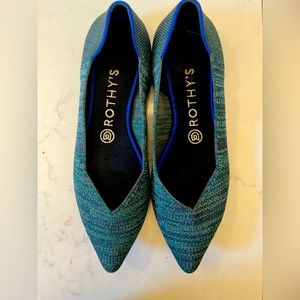 Rothy’s Green Space-dye The Point flat size 8 - clean & gently worn